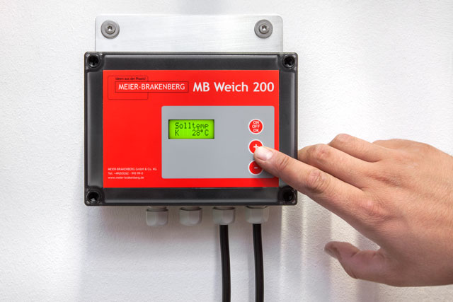 El sencillo e intuitivo sistema de control de remojo y refrigeración MBWeich 200 permite una configuración con precisión de segundos de los intervalos de pulverización y de pausa.