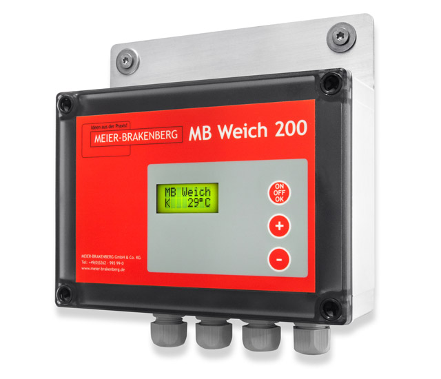 El sencillo e intuitivo sistema de control de remojo y refrigeración MBWeich 200 permite una configuración con precisión de segundos de los intervalos de pulverización y de pausa. En relación con el sensor de temperatura integrado y el mecanismo de relajación de la presión correspondiente, el usuario dispone de una óptima opción de control del sistema combinado de remojo y refrigeración.