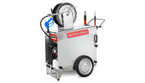 The mobile professional high-pressure cleaner excels due to its top-quality components such as the stainless steel cover, the aluminium chassis and the slow -speed industrial plunger pump. 1,320 l/h water output, the 80 kW burner heats the washing water up to 60 - 90 °C.