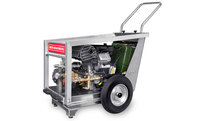 The mobile petrol-operated professional high-pressure cleaner MBH1800V is very flexible and does not require any connection to power mains. The device facilitates outdoor cleaning without power supply.