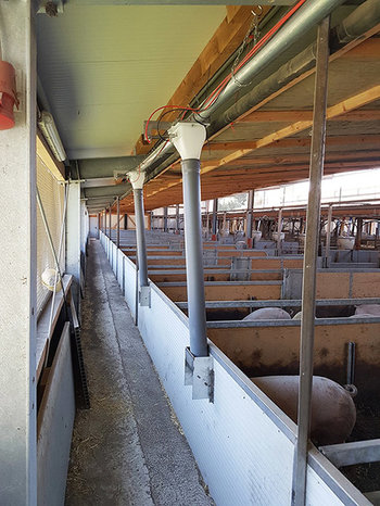 Strohventil Die Strohförderung Strohfix fördert alle faserigen Raufutter zu Dosierbehältern oder auf die Liegefläche zum Verzehr.