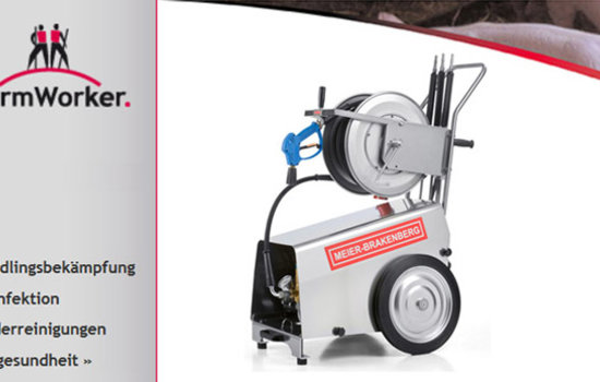 Exklusivpartner FarmWorker Die Firma FarmWorker aus Kanzach ist Exklusivpartner für Profi-Hochdruckreiniger von Meier-Brakenberg. FarmWorker kümmert sich um den Vertrieb und Service der professionellen Reinigungsgeräte für Landwirtschaft und Industrie-Hochdruckreiniger.
