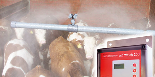 Low-pressure cooling in cow stables leads to higher milk yields: when animals feel well their feed intake increases and thus the milk output.