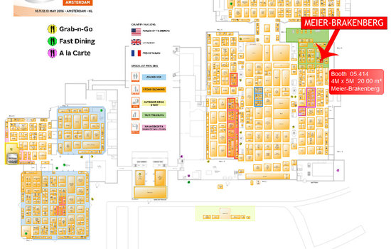 Meier-Brakenberg stellt am Stand 05.414 Profihochdruckreiniger wie die frequenzgeregelte Hochdruckpumpe auf der ISSA-Interclean in Amsterdam. Hier der Hallenplan zur Messe.